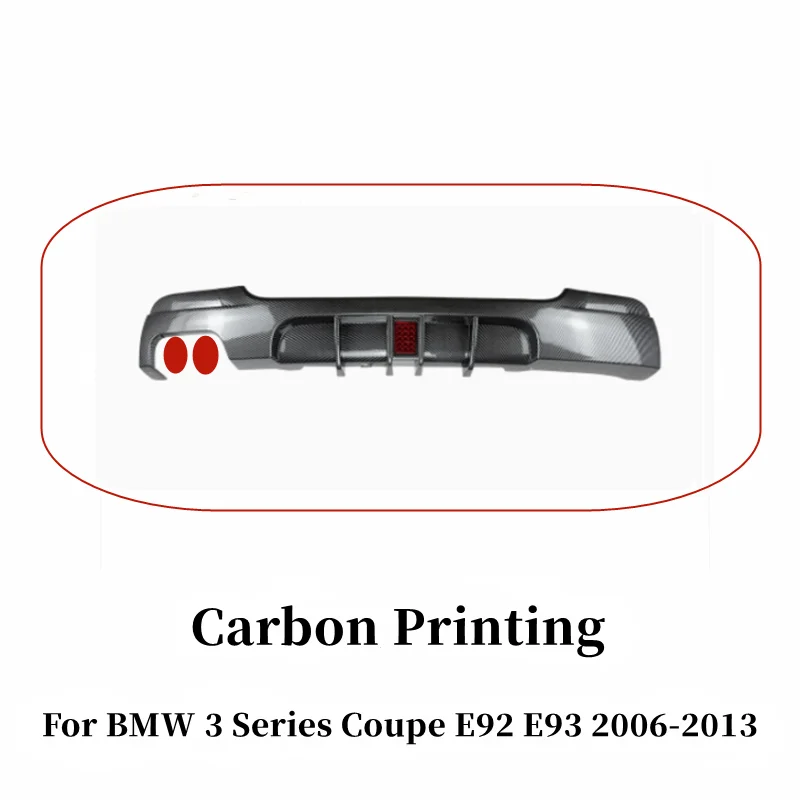 Achterbumper zwarte diffuser splitter spoiler met LED verlichting exterieur bodykit voor BMW 3 Serie Coupé E92 E93 2006-2013