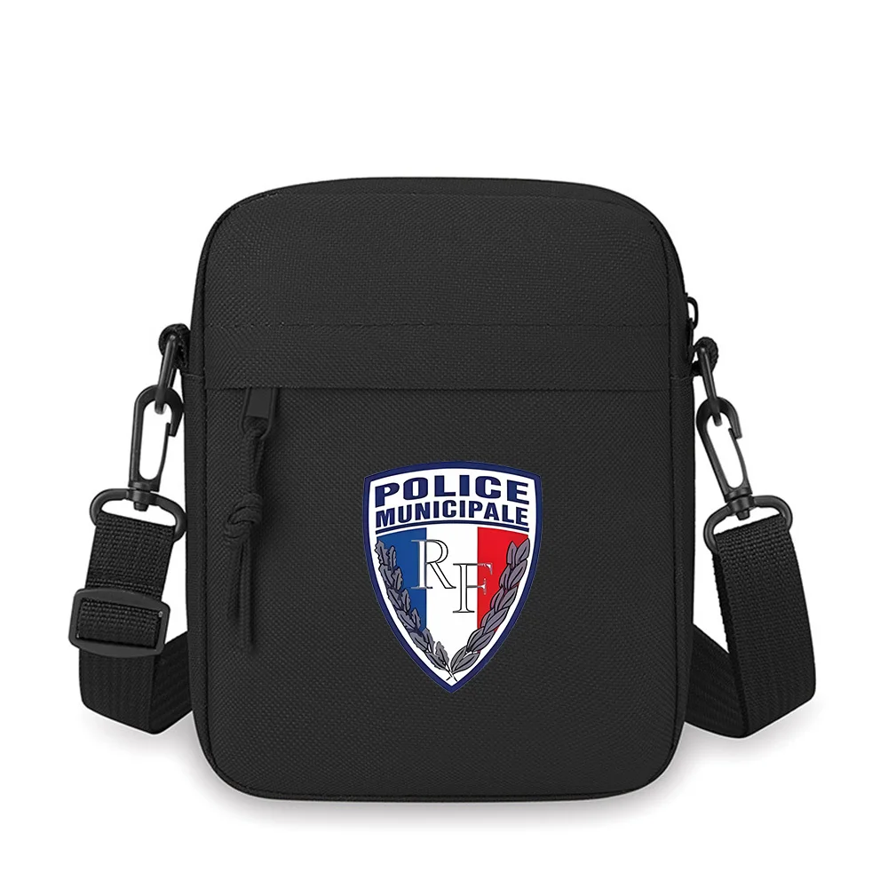 

French emblem with laurel leaves and words Men Crossbody Bag Single Shoulder Women Cartoon Anime Film Printing Design Unisex