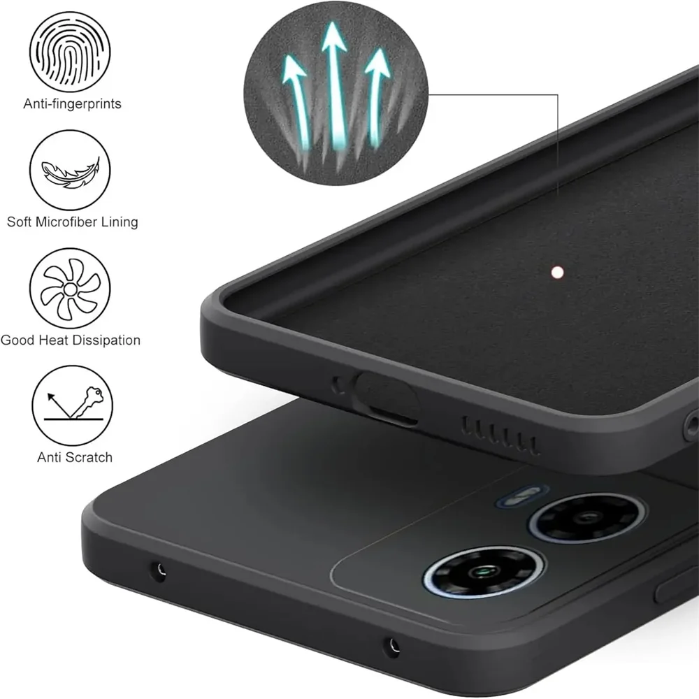 Motorola Moto G04 G13 G14 G24 G32 G34 G54 G84 G85 액체 실리콘 뒷면 커버 방수 가방 용 경량 휴대 전화 케이스