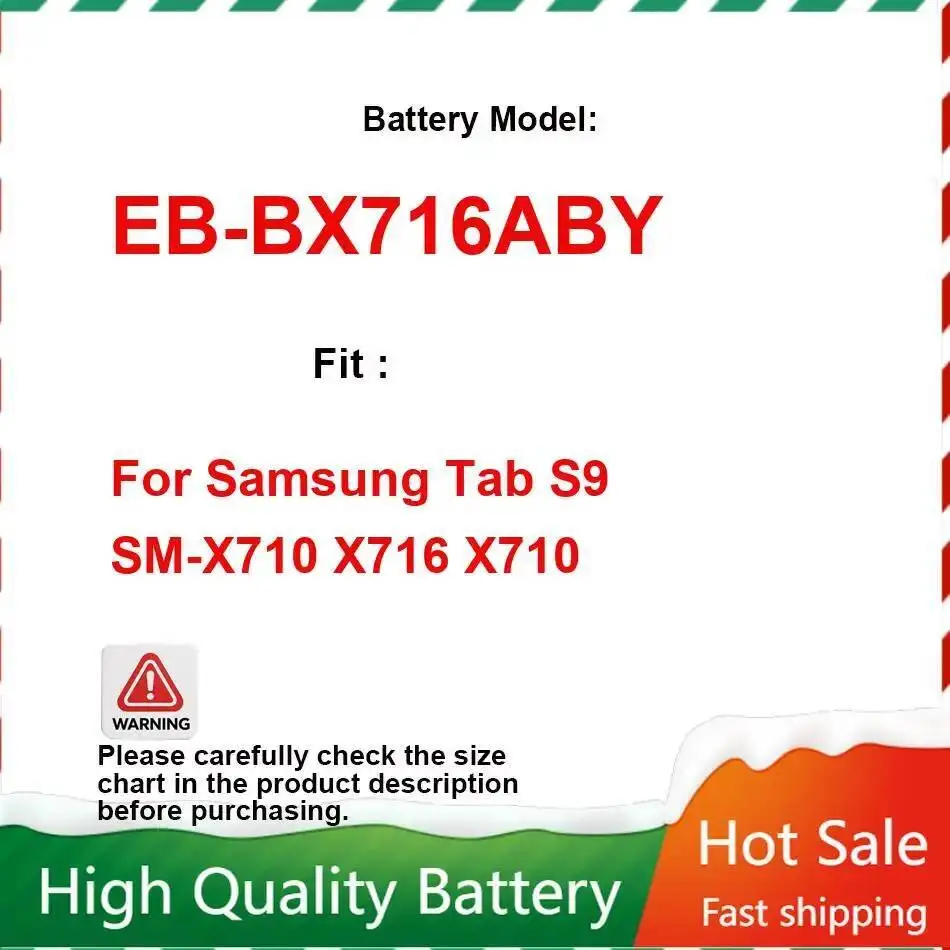 

Быстрая зарядка EB-BX716ABY для Samsung Tab S9 SM-X710 X716 X710, аккумулятор для планшета 8400 мАч
