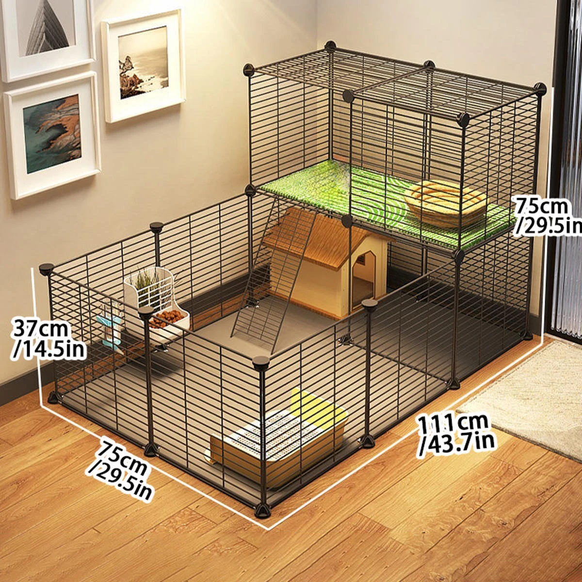 Guinea Pig Pet Enclosure for Home Use, Landscaping Rabbit Supplies, Cage, Large, Extra-Large, Cheap House, Small Villa
