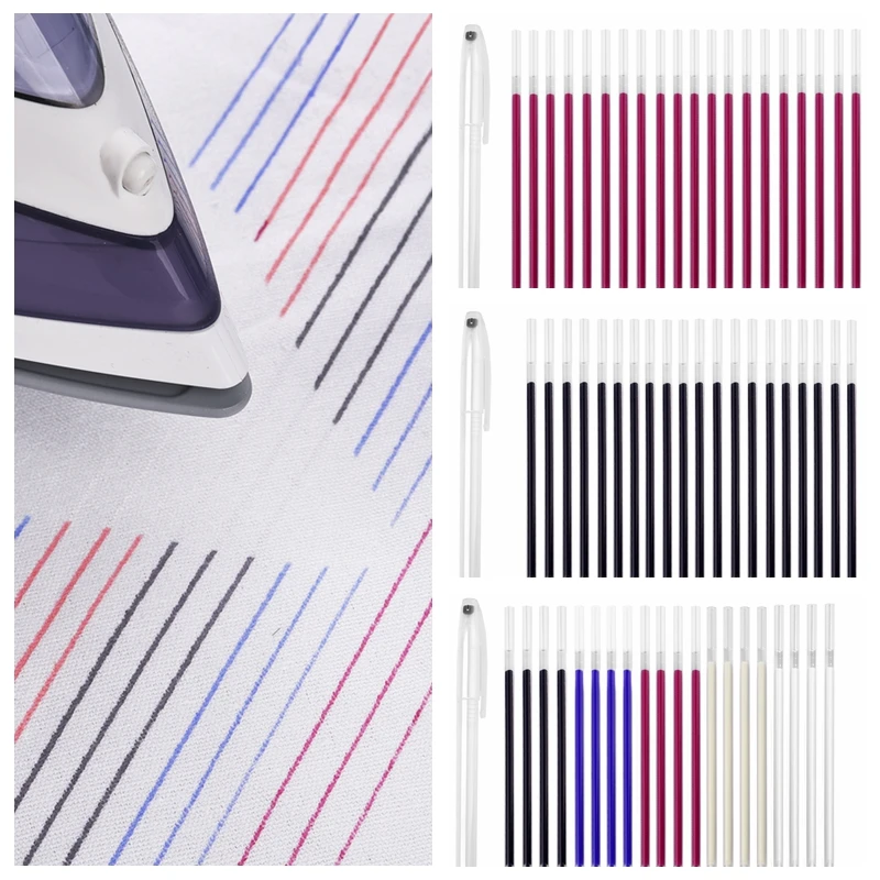 열 지울 수 있는 매직 마커 펜, 재단사 드로잉 라인 원단 펜, 재봉 도구 리필, 고온 사라짐, 10 개, 20 개