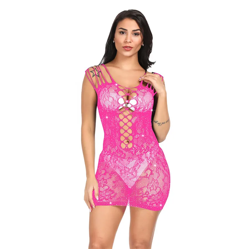 Mini robe transparente pour femme, évidée en fibre, avec batterie, tenue de soirée éducative, boîte de nuit, tenues féminines, été