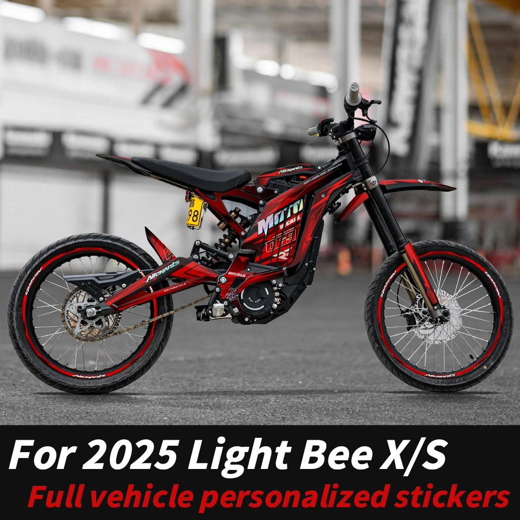For Surron Light Bee X/S Motorcycle Patterned Fairing Electroplated Sticker Kit Colorful Decorative Decals Anti-Scratch