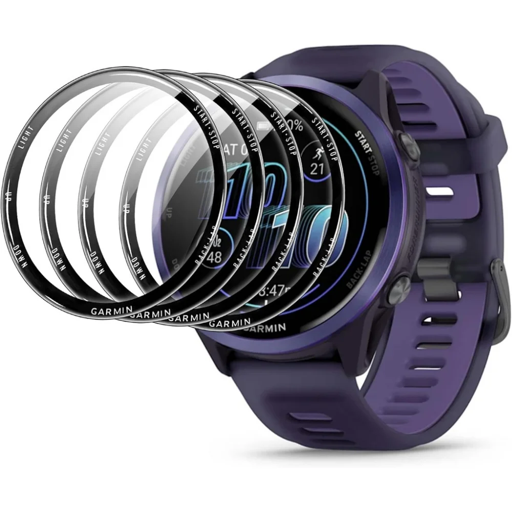 PMMA 및 소프트 TPU 필름 화면 보호기 GARMIN Forerunner 970 570 42mm 47mm 강화 유리 긁힘 방지 보호