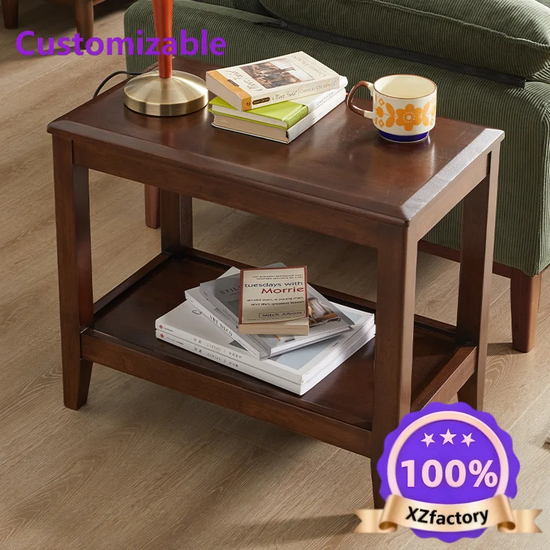 Factory Direct 2026 Top Mesa de centro para sofá de madera maciza, mesa cuadrada pequeña en la sala