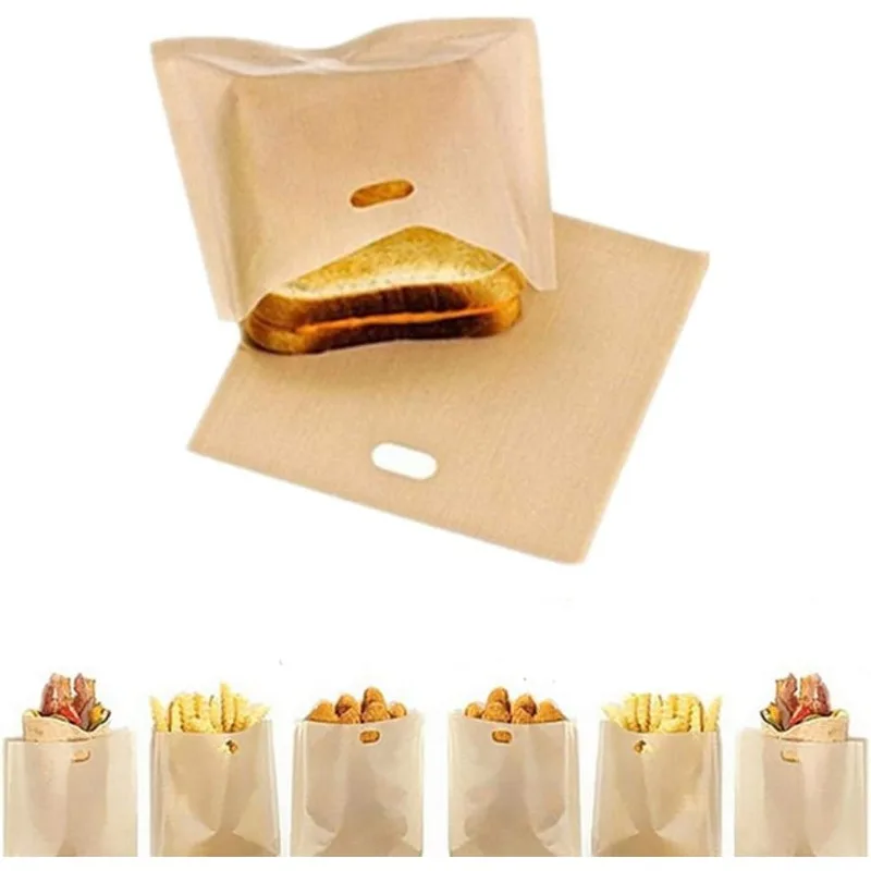 Bolsas para tostadas antiadherentes, bolsas reutilizables para pan tostado, para sándwiches, nuggets de pollo, panini y tostadas con ajo, 5 uds.