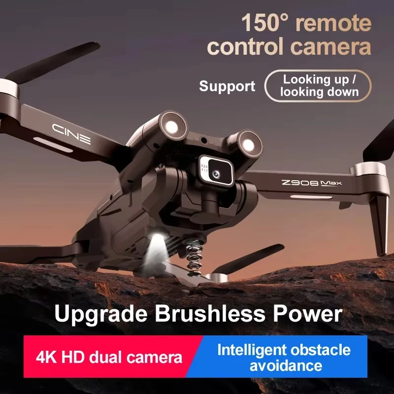 Z908 Drone 4K HD Dual Camera Intelligent 3 Sides Obstacle Avoidance GPS Remote Control Professional Mini Brushless Folding Flyer