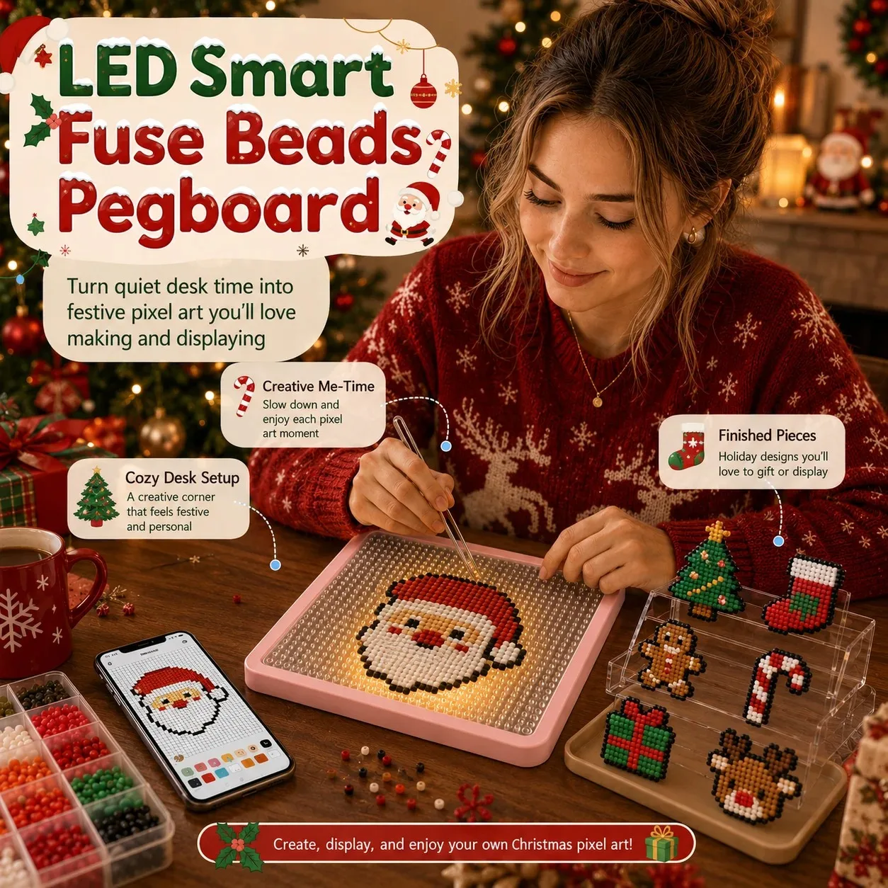 Smart LED Fuse Bead Board DIY  - Pixel Art Led Panel review and price