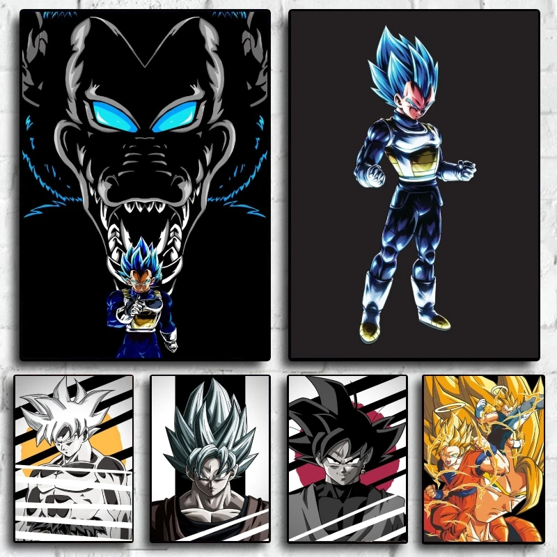 

Dragon Ball Themed Decorative Paintings - with Core Characters Goku Vegeta Unique Anime Elements Enhance Home Aesthetics