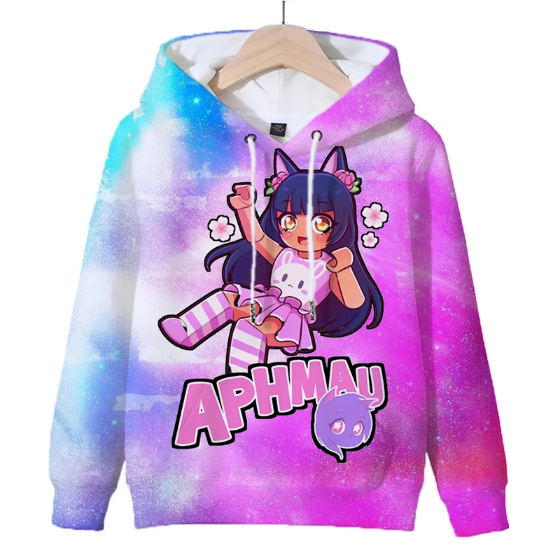 3D Game Aphmau Print Hoodie Kids Hooded Sweatshirts Cartoon Anime Hoodies Spring Fall Children Clothing Harajuku Pullvers Tops