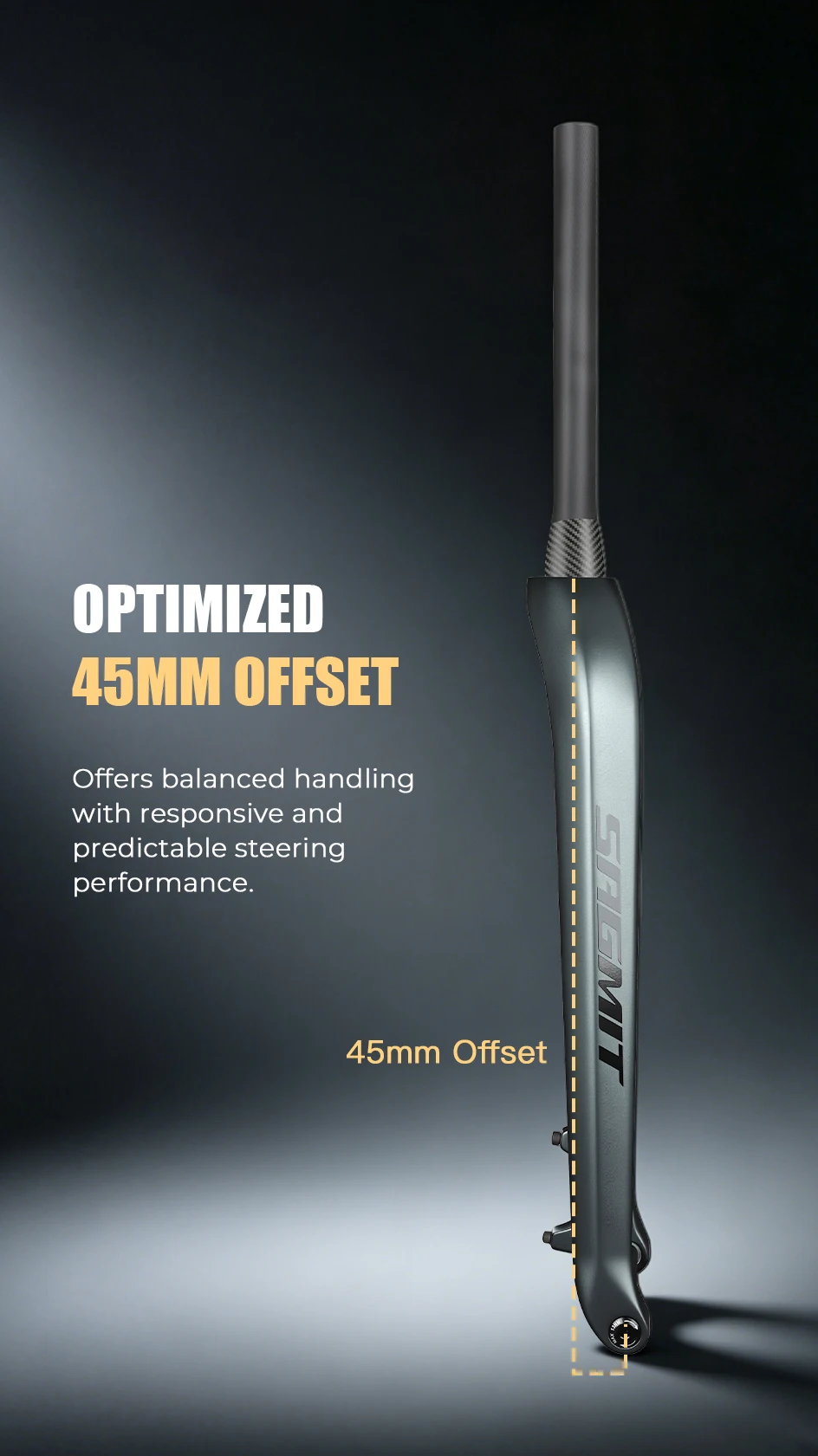 SAGMIT T800 Carbon MTB Starrgabel 29 Zoll x 3,0'' Breite Reifen Ultraleicht BOOST 15x110mm Konisch 39,6mm Fahrradteil – Detail 9