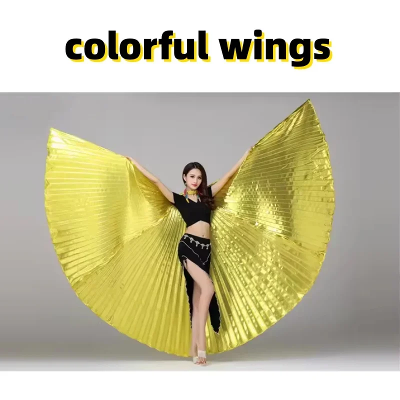 Bauchtanz Flügel Schmetterling Flügel Muticolor Stoff Goldene Isis Flügel Bühne Leistung Tragen Kostüm Kleidung Tanz Zubehör