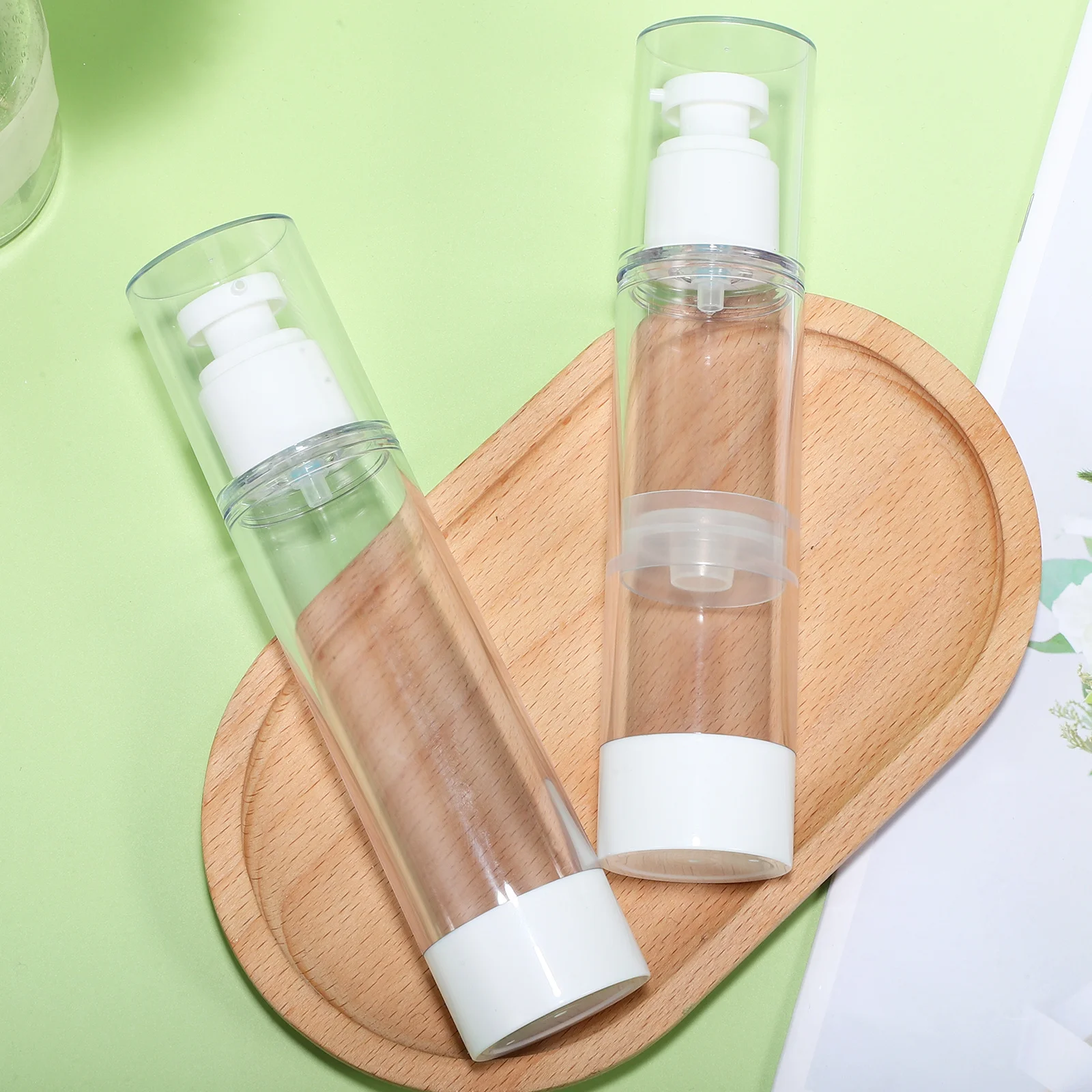 

4 pcs 100Ml Airless Pump Bottles Travel Size Lotion Bottles Leak Proof Shampoo Container For Toiletries Skincare Empty Pump