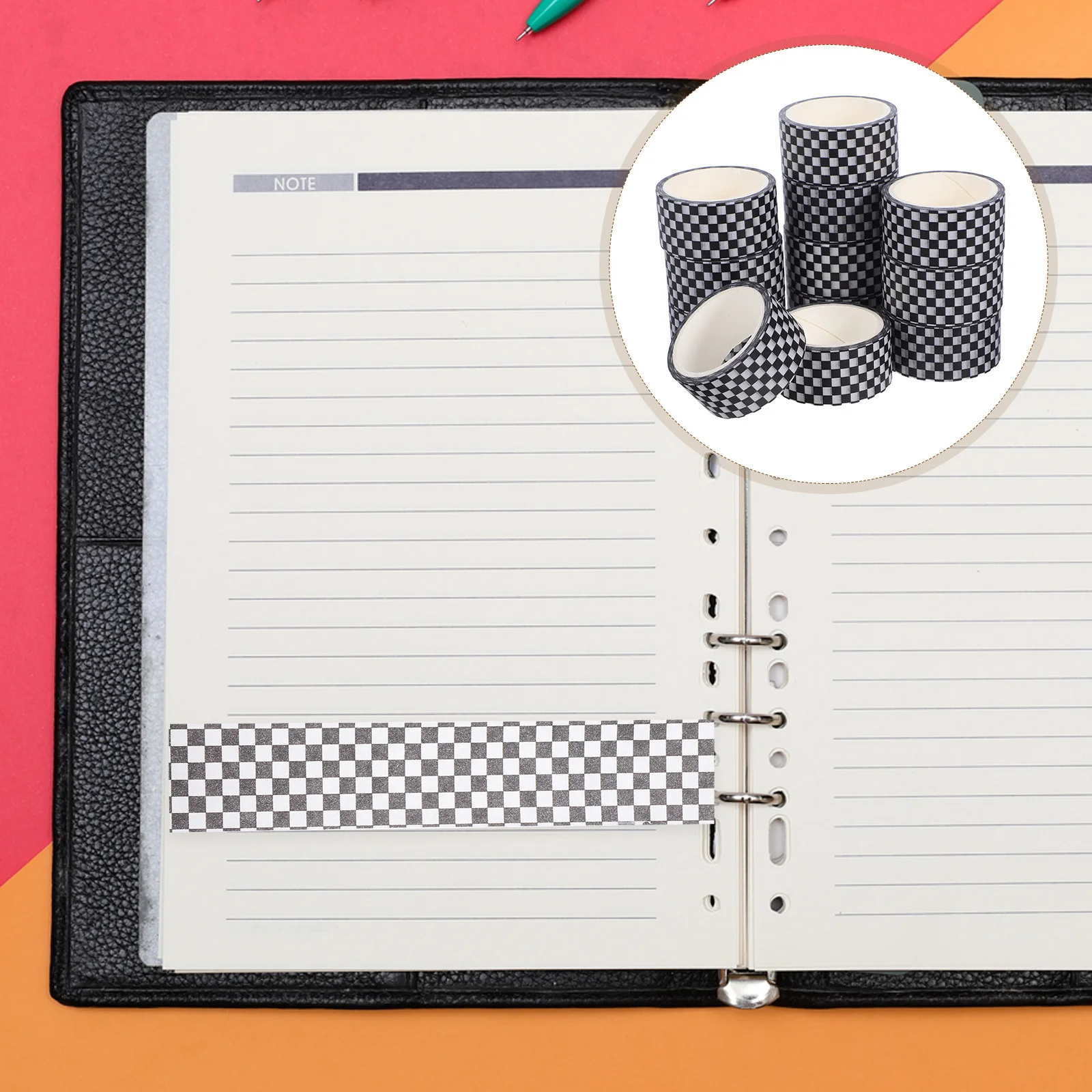 12 لفات مجموعة شريط اشي ياباني أسود أبيض متقلب شريط زخرفي قابل للكتابة لسكرابوكينغ المجلات لتقوم بها بنفسك مخطط الحرفية