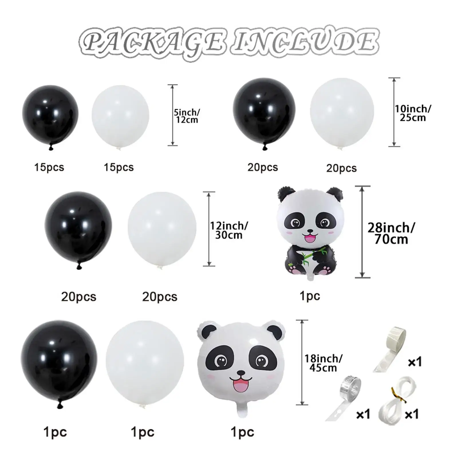 Panda Balloon Garland Party Decorations Party Birthday Photography Props,Baby Shower Valentines Decor Latex Balloons Baby