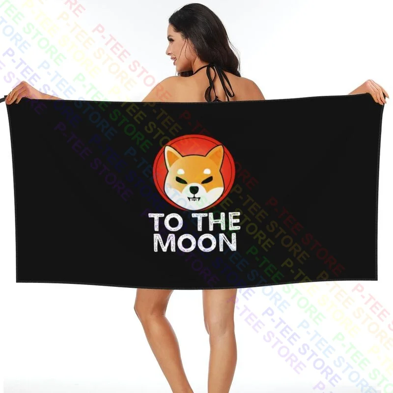 Shiba Inu To The Moon Token Shib Coin Crypto Quick dry Towel Soft Swimming Good Quality