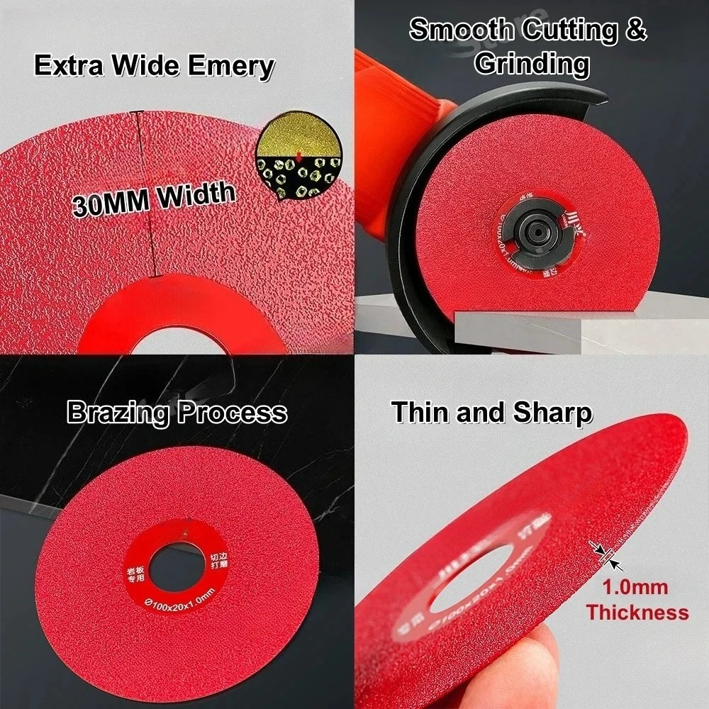 5pcs  For Slab & Ceramic Tile 45 Degree Chamfer Cutting Disc Polishing Saw Blades 100*20mm Diamond Flat Grinding Disc