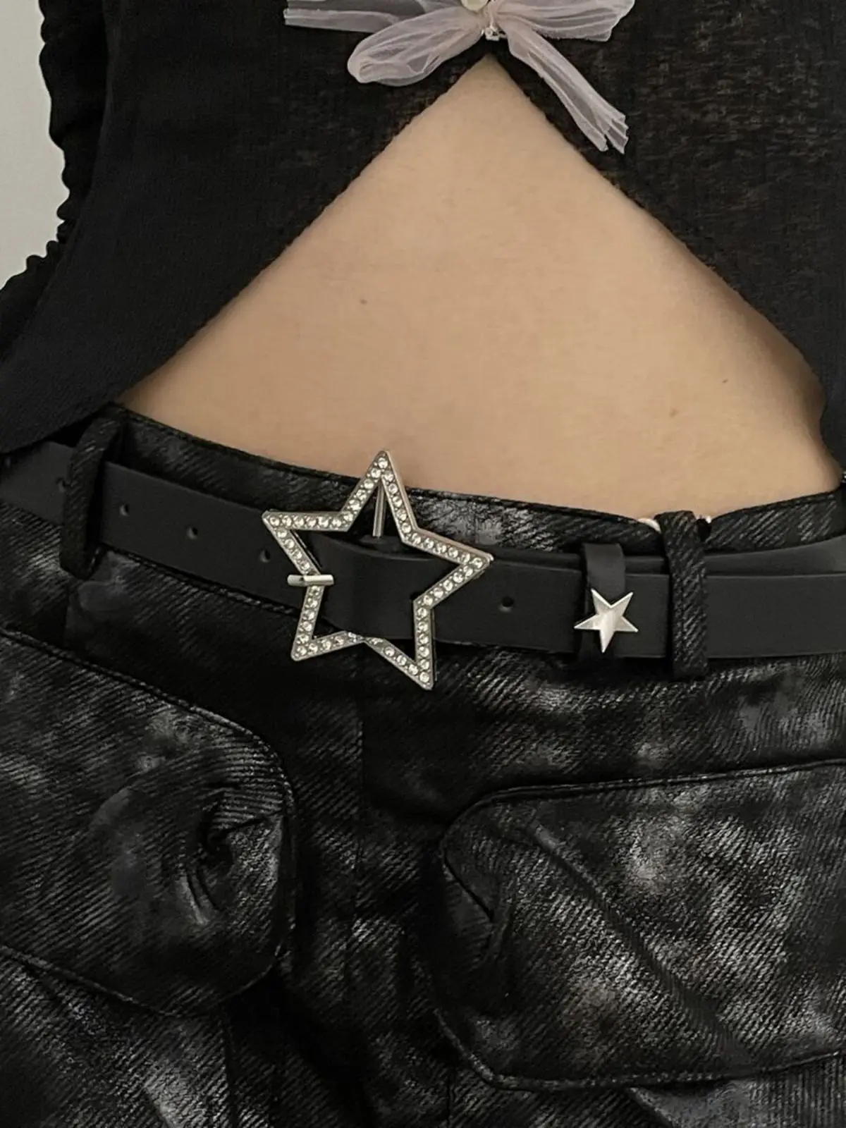 Women's Y2K Punk Street Style Rhinestone Star Buckle Star Accessories Casual Belt