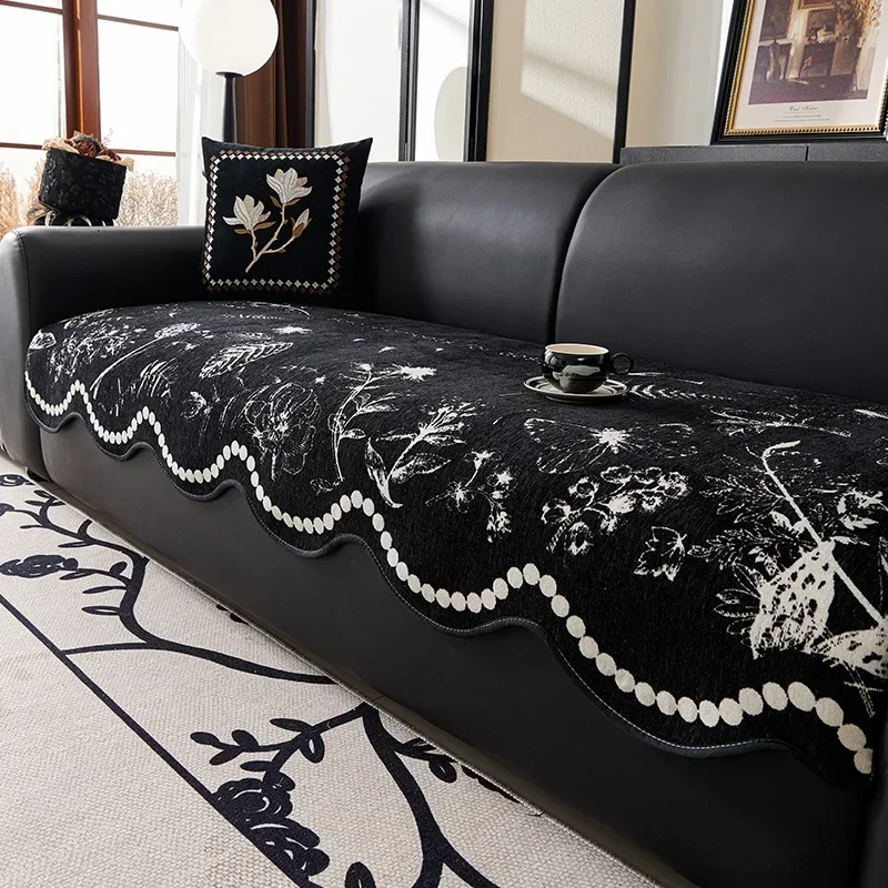 Modern Minimalist Irregular Chenille Sofa Cushion 2024 New Four All Seasons Universal Anti Slip and Dustproof Sofa Cover Cloth