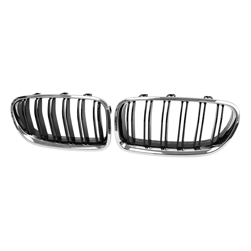 

Facelift Grille Dual Slat Gloss Black Three Black Chrome F10 F11 F18 Center Grille M5 for 5 Series 2010 2012 2014 2017