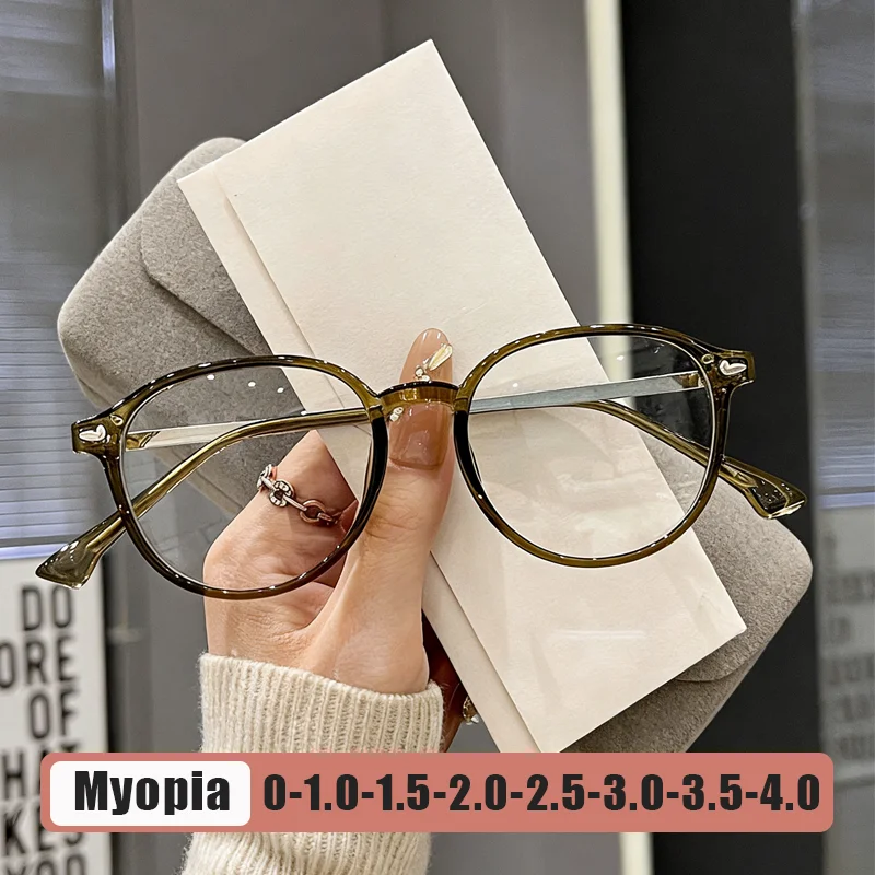 

Unisex Fashion Oval Frame Myopia Glasses Large Frame Comfortable Blue Light Blocking Minus Diopter Eyeglasses 0 To -4.0
