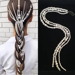 Épingle à cheveux tressée en perles pour femmes, élégant, coréen, outil de modélisation, bandeau pour Banquet, fête, ornements de cheveux, bijoux de mariage, 2023