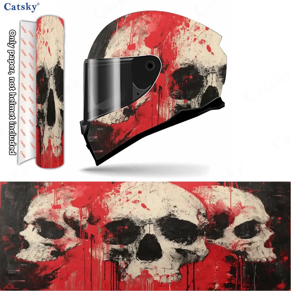 

Blood skeleton PVC material self adhesive waterproof motorcycle helmet sticker, paste firmly and do not fall, waterproof and wea