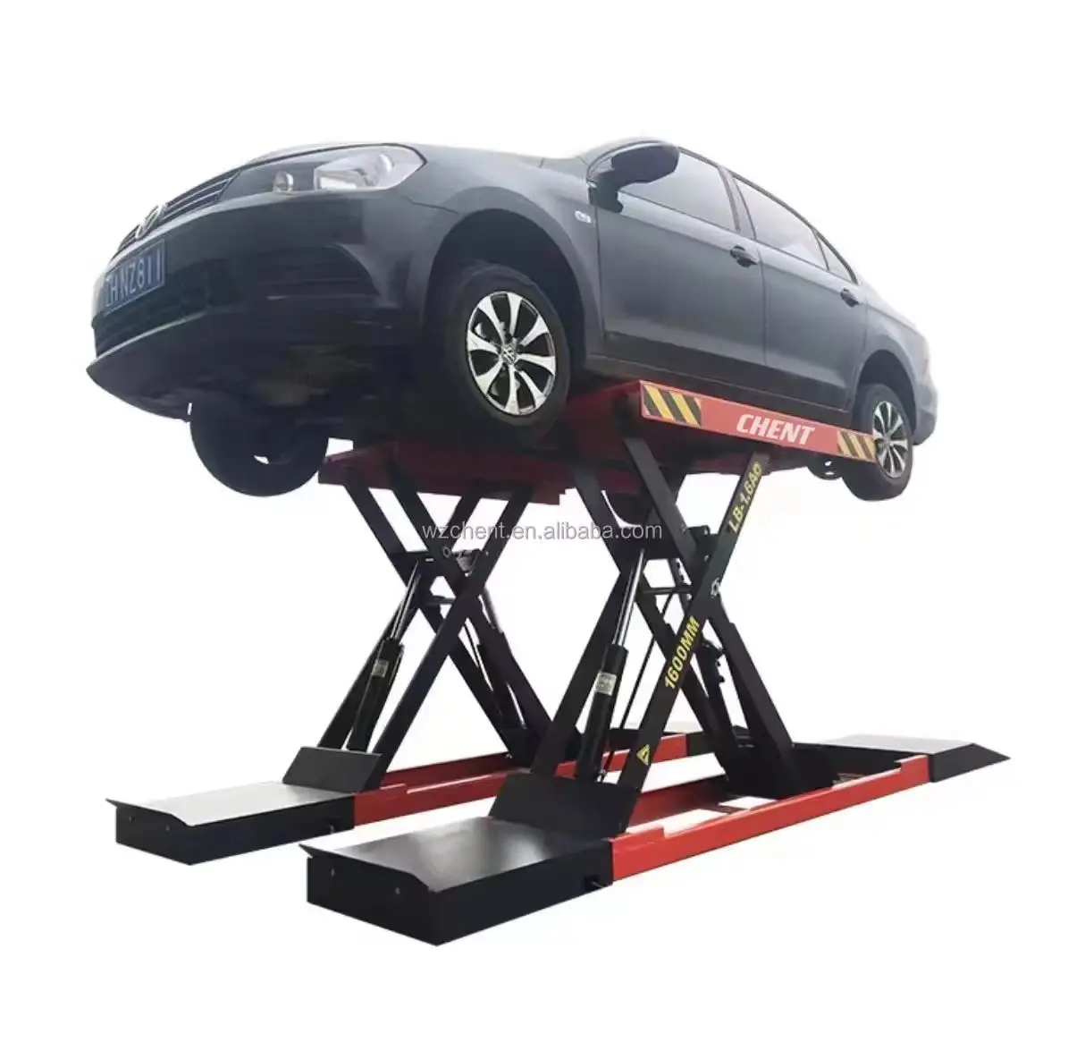 1.6 متر 4000 كجم رافعة سيارة مقصية هيدروليكية مع شهادة CE أربع اسطوانات منصة رفع مقصية #5