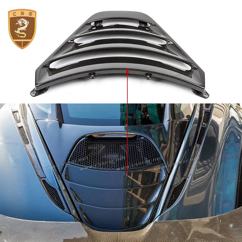 

New Product Car Styling Dry Carbon Fiber Auto Engine Cover Panel Kit For McLaren 720s 2017 Coupe Spider Rear Bonnet Hood Plates