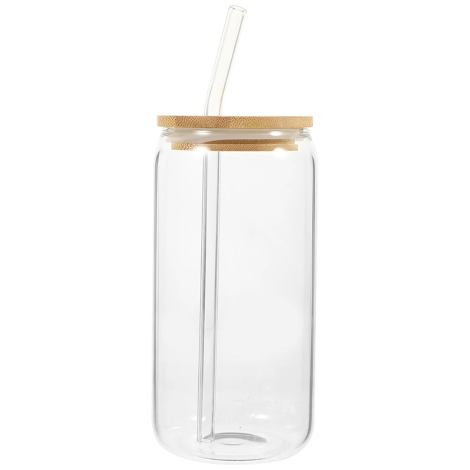 

Bamboo Lid Drink Cup Coffee Tumbler Mug with Cups Lids Glass and Straws Mason Jar Drinking Bottle Rubber Travel Class Glasses