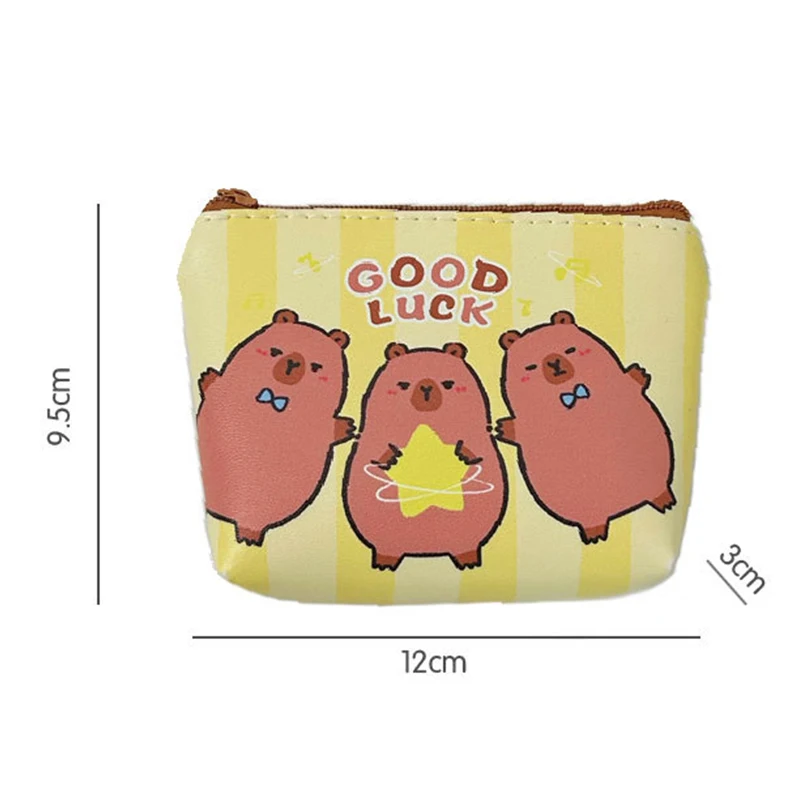 Cartoon Capybara Coin Purse Kawaii Multi-functional Large Capacity Storage Bag Cute Portable Creative Mini Purse Kids Gifts