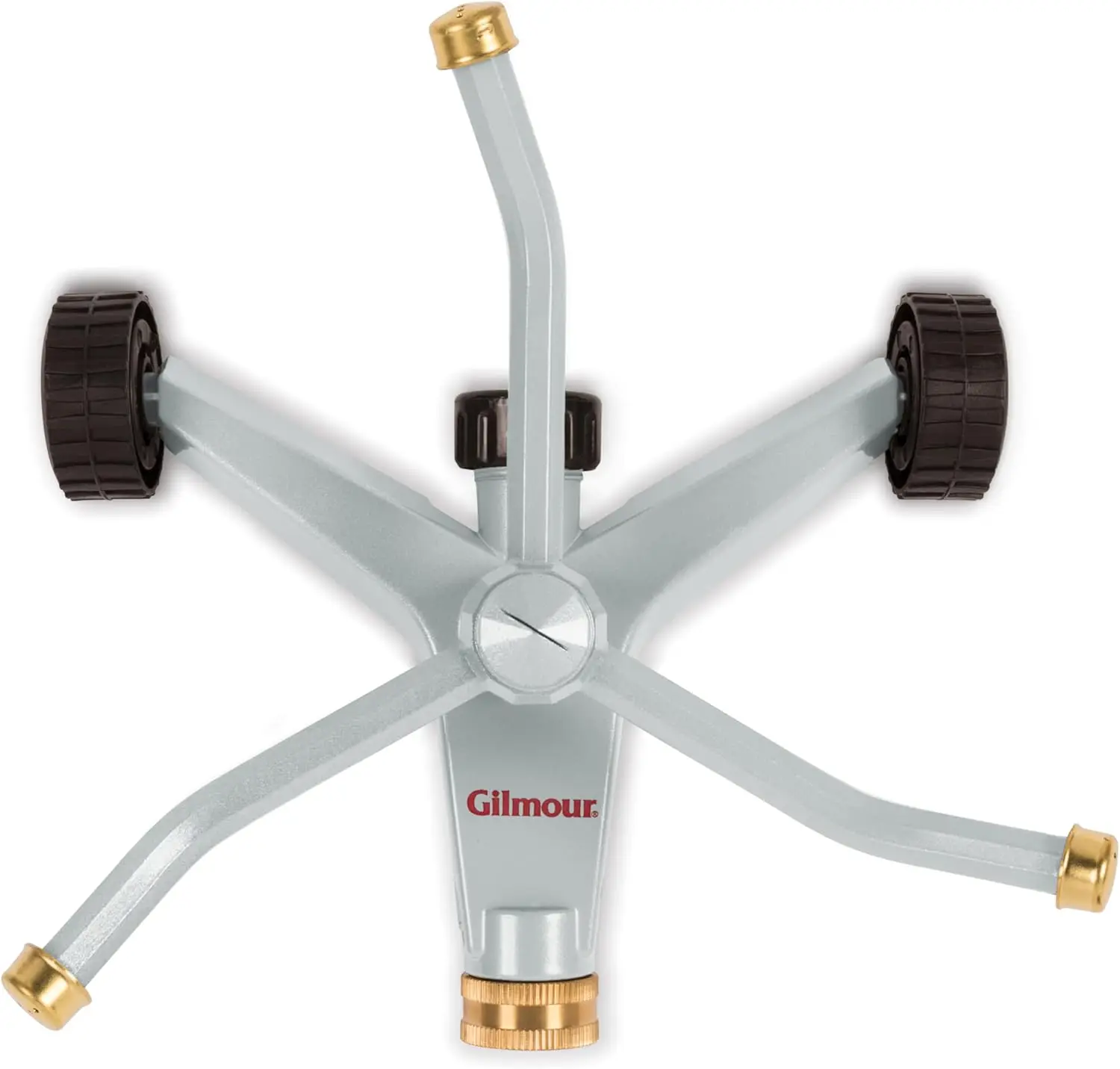 Hochleistungs-Spinnsprinkler mit 692 Quadratfuß und Rädern, drehbarer Sprinklerkopf aus Metall für 360-Grad-Abdeckung in Blumenbetten