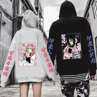 Demon Slayer Iguro Obanai and Kanroji Mitsuri Anime Hoodies sweatshirt Pullovers Man Woman Couple Streewear cartoon hoodies