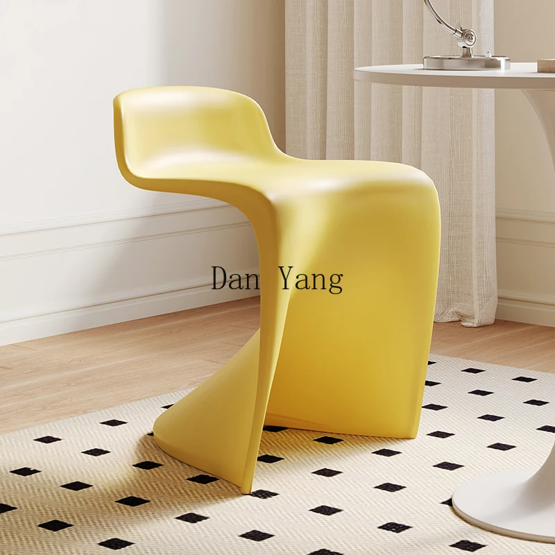 yj stackable plastic dining table and chairs leisure chair simple bar chair high-end creative