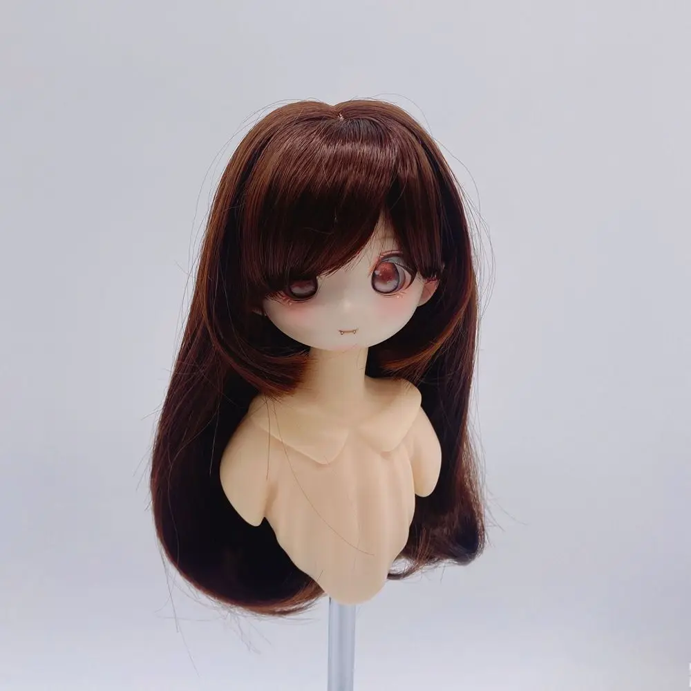ファッションロングヘアウィッグ、1/4 1/6 BJDドール用、ドレスアップDIYプリンセスロングウィッグ、耐熱ファイバー、子供のおもちゃ、女の子へのプレゼント