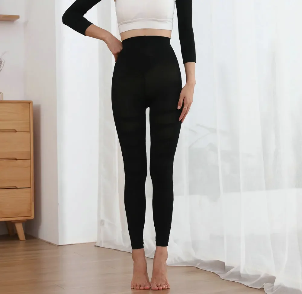 3XL Large Size High Waist Slimming Leggings Women Seamless Pressure Pants Cropped Elastic Thin Leg Tight Abdominal Compression