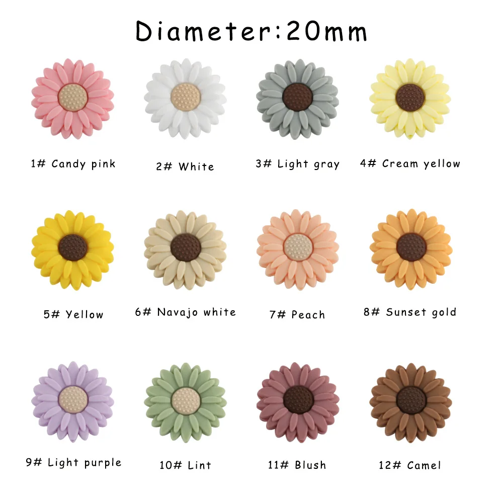 Sunrony 10pcs Mini Leaf Flower Silicone Beads For Jewelry Making Food Grade DIY Pacifier Chain Necklace Accessories Baby Toys