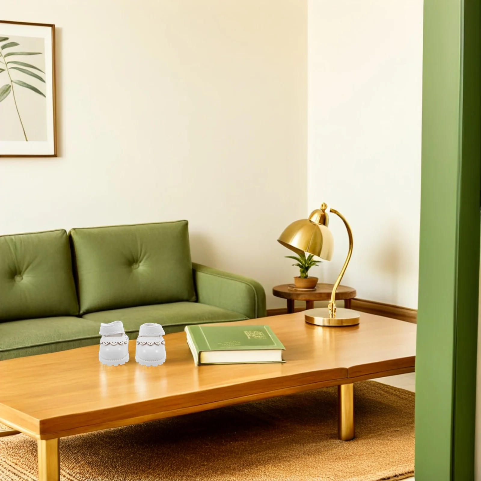 

1Pair Change Shoes Accessories Mini White PU Princess for 17cm Dress Up Wardrobe Replacement Costume Mini Shoes Models