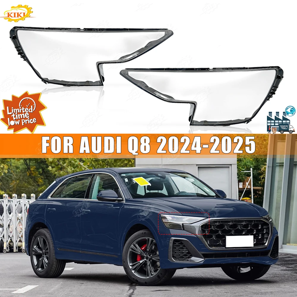 

Fit For AuDi Q8 2024-2025 Headlight housing Transparent headlight lens Headlight Shell Replace Original Lens Automotive Parts
