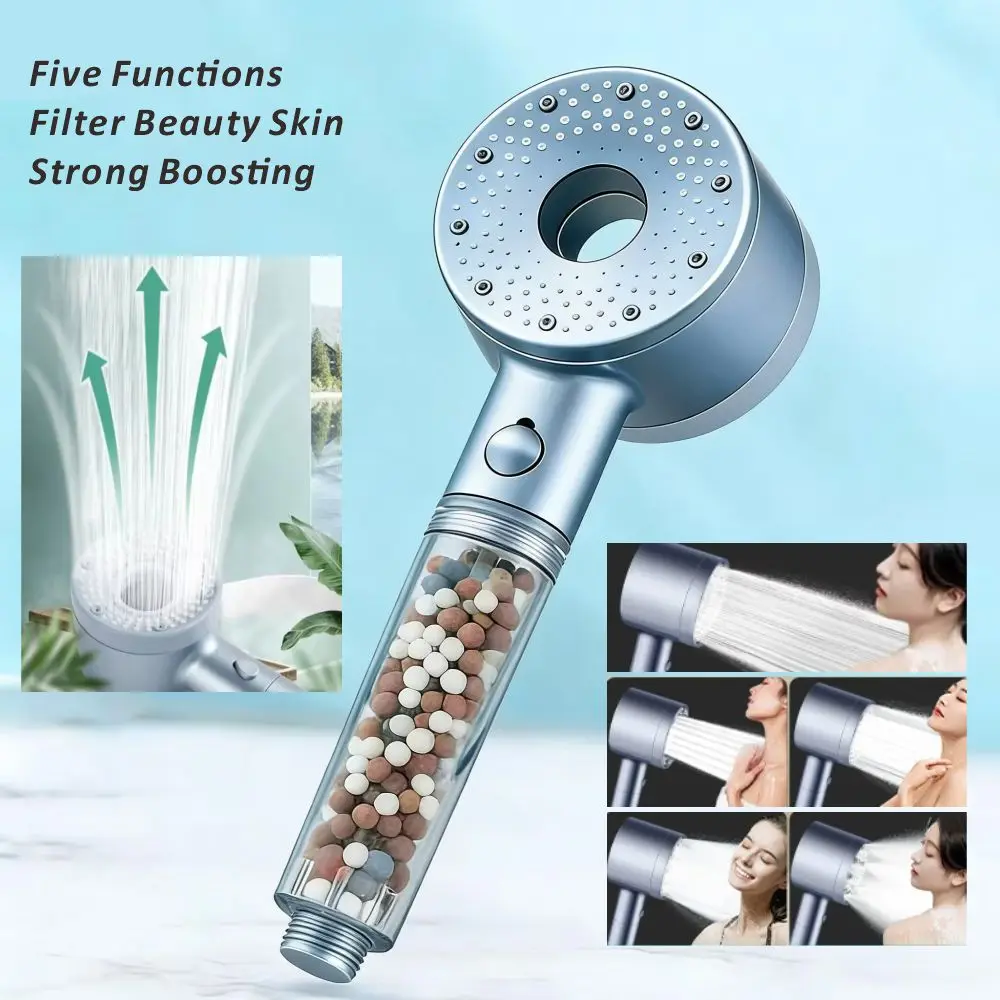 

Новая душевая лейка с 5 режимами, большой поток, анионовый фильтр, высокое давление, водосберегающая, с функцией смешивания, набор аксессуаров для ванной комнаты