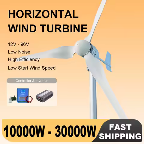 20000W Wind Turbine Generator 12V 24V 48V Home Appliance Horizontal Windmill Low Start Wind Speed Off Grid System MPPT Charger