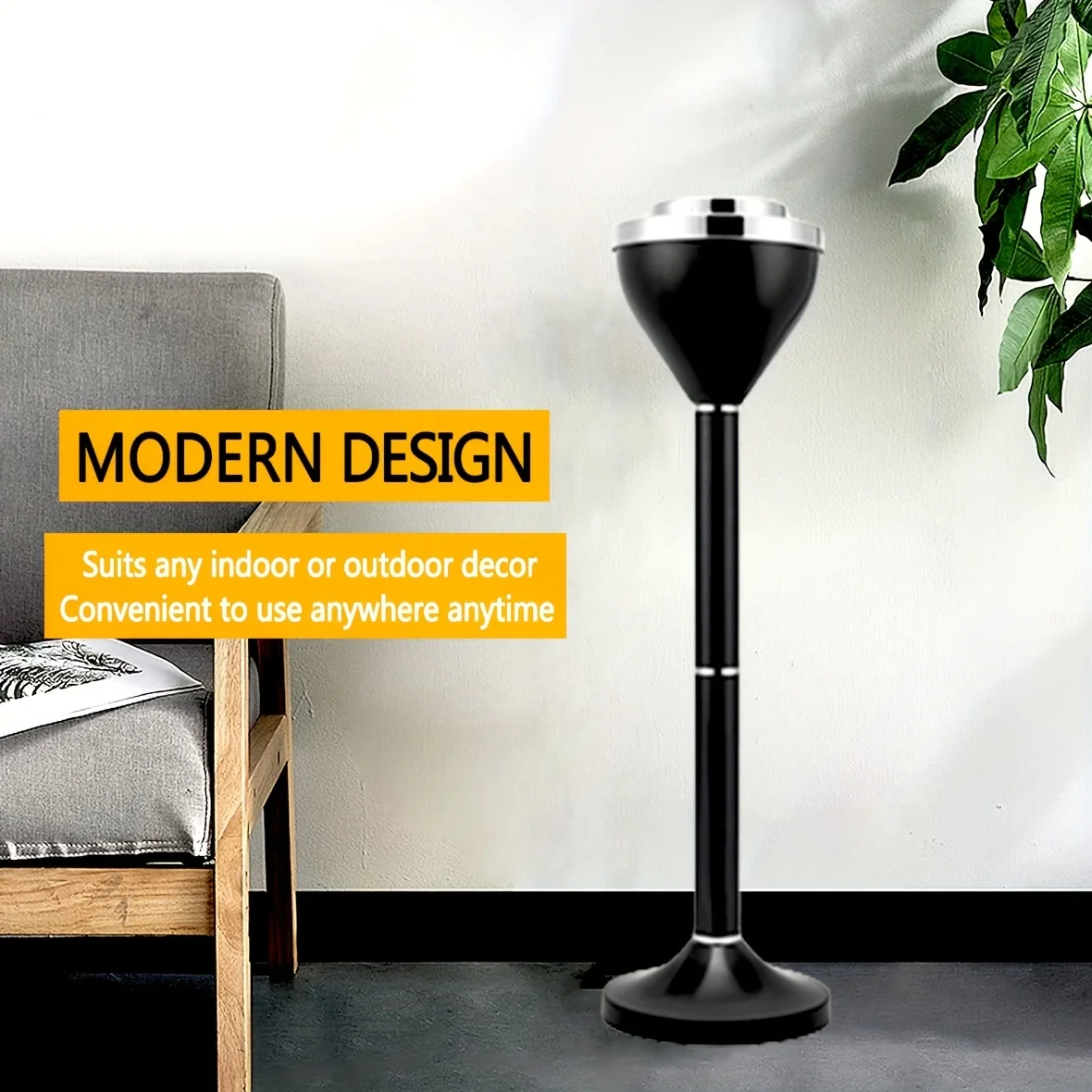 

Adjustable Floor Standing Ash Tray Stainless Steel Smoking Ashtray Vertical 2 Sections Adjustable Outdoor Detachable Ashtray