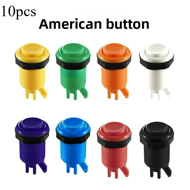 10pcs 33mm Arcade Push Button 28# American Style for KOF Fighting Game Coin Operated Machine Coin Operated Games