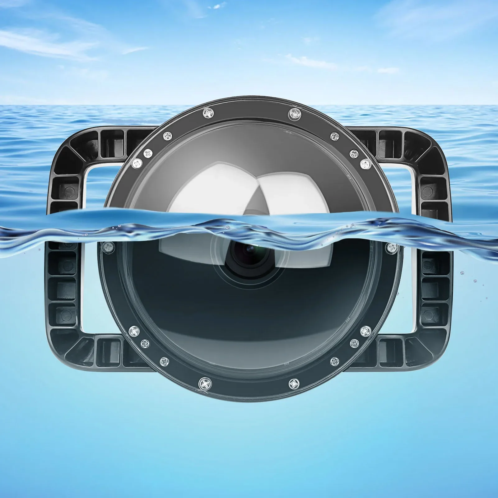 Action Camera Diving Dome Port Waterproof Cover Underwater Photographic Videos Shooting for DJI OSMO Action 1 Cameras Hard Case