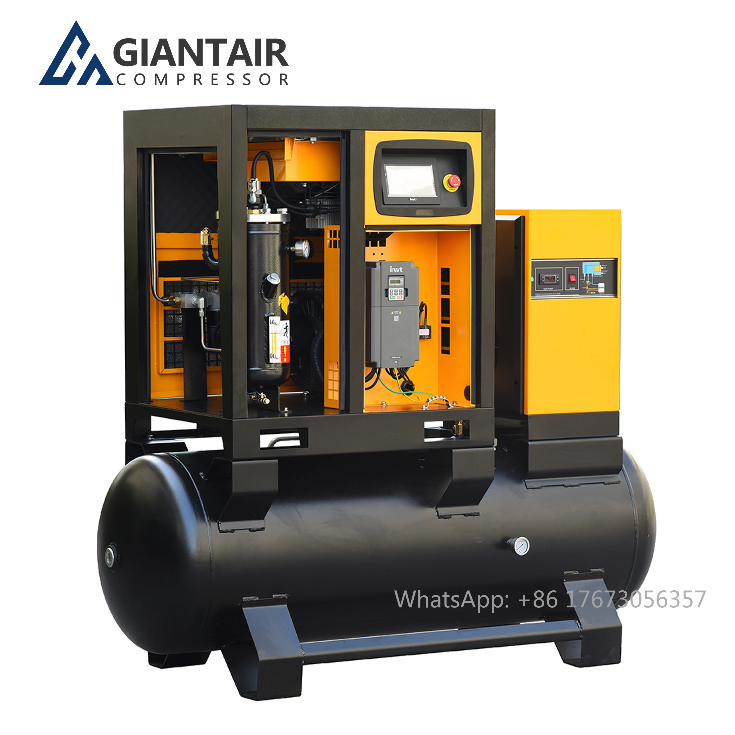 15kw 22hp 10bar 380V 4-in-1 500L Industrial Rotary Screw Air Compressor With Air Dryer Air-compressor