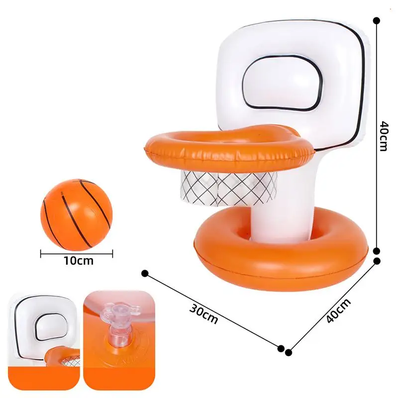 Inflatable Floating Basketball Hoop Safe Thick PVC Water Play Toy for Children Adult Summer Beach Pool Party Game