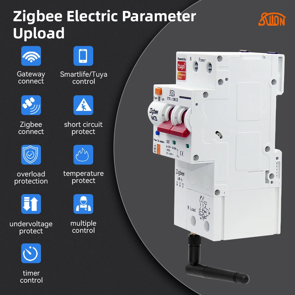 Tuya Zigbee Smart Circuit Breaker 1P-4P 80A Din Rail SwitchTimer Modulo Smart Life App Controllo vocale Supporto Alexa Google Home A