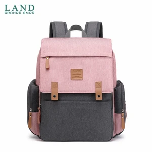 Rucksackland Land für Mutterschaftstasche Baby Mutter Wickelbeutel Mutter große Kapazität Windel Journey Rucksäcke mit praktischen Babypflegertaschen Aktualisiert 8 Hauptverkaufsleder Mutterschaftstasche - №7