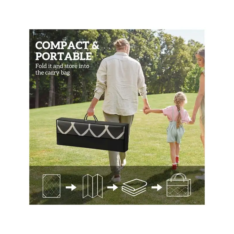 سجادة خارجية قابلة للعكس للباحات والطوابق، مقاومة للطقس، سهلة التنظيف، تصميم متعدد الاستخدامات، مثالية للحدائق والخارجية #4